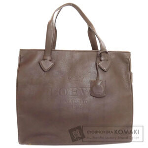 Loewe Heritage Tote embossed LOEWE MADRID 1846 logo Brown